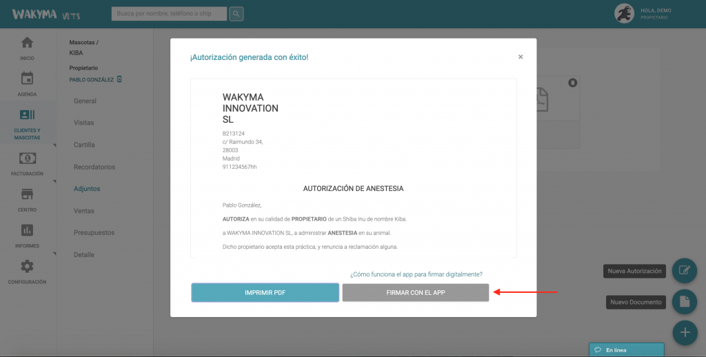 Firma digital de Wakyma Signing