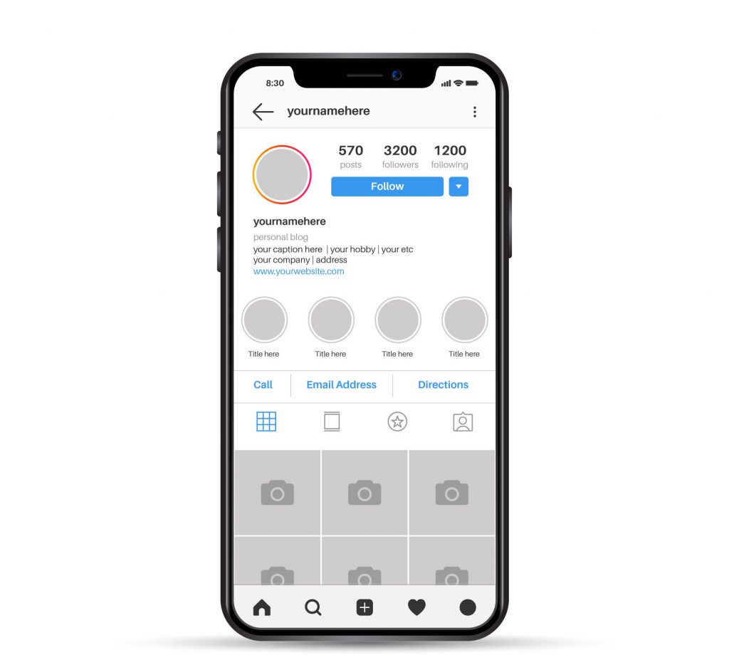Añade información sobre tu empresa en tu perfil una cuenta de Instagram para tu veterinaria