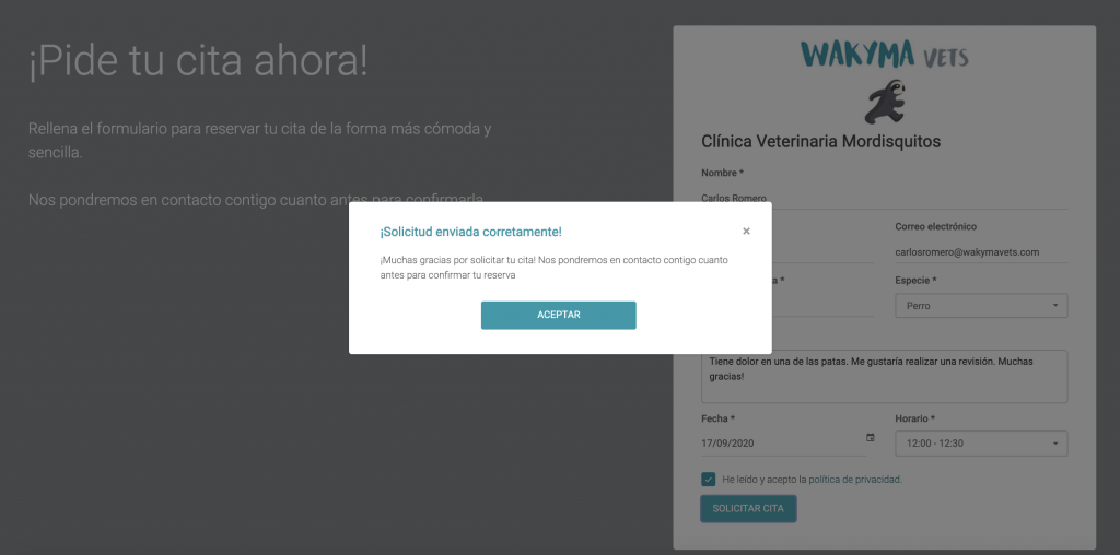 Solicitud enviada
