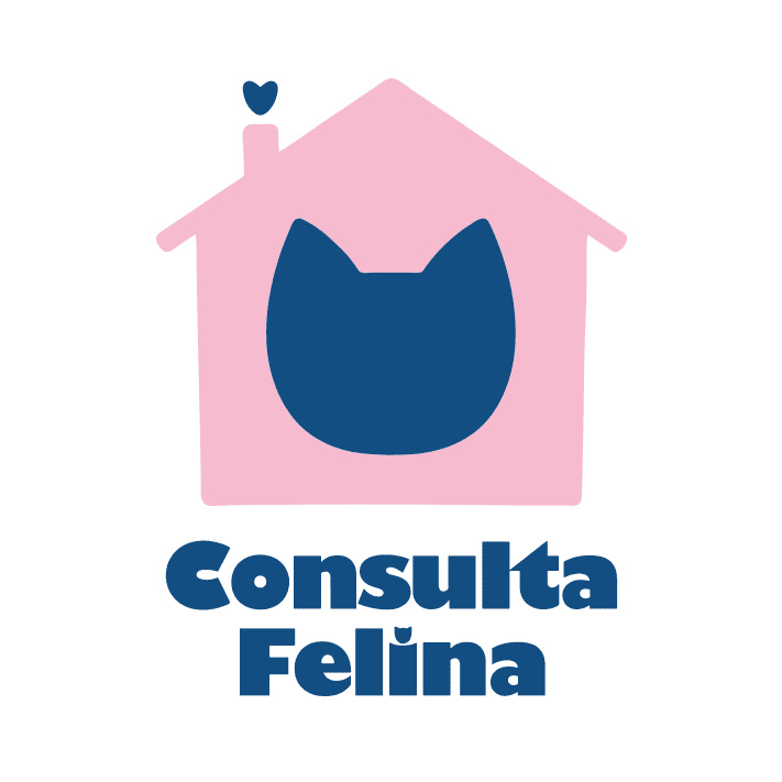 Logo de Consulta Felina con casa y gato, innovación en cuidado de mascotas.