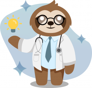 Veterinario oso con gafas y bata, simbolizando innovación y tecnología en el cuidado de mascotas.